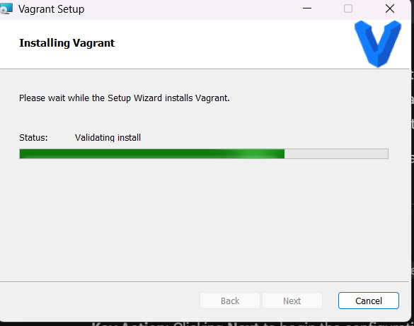 Vagrant Setup Wizard completat