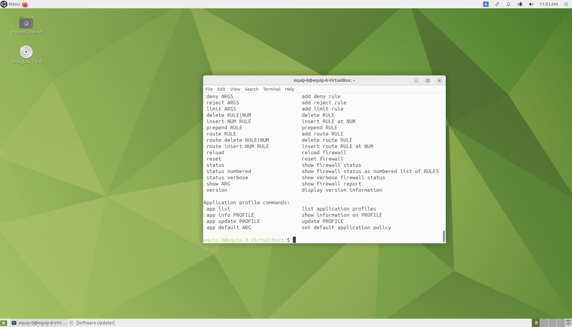 Error d'ufw sense sudo